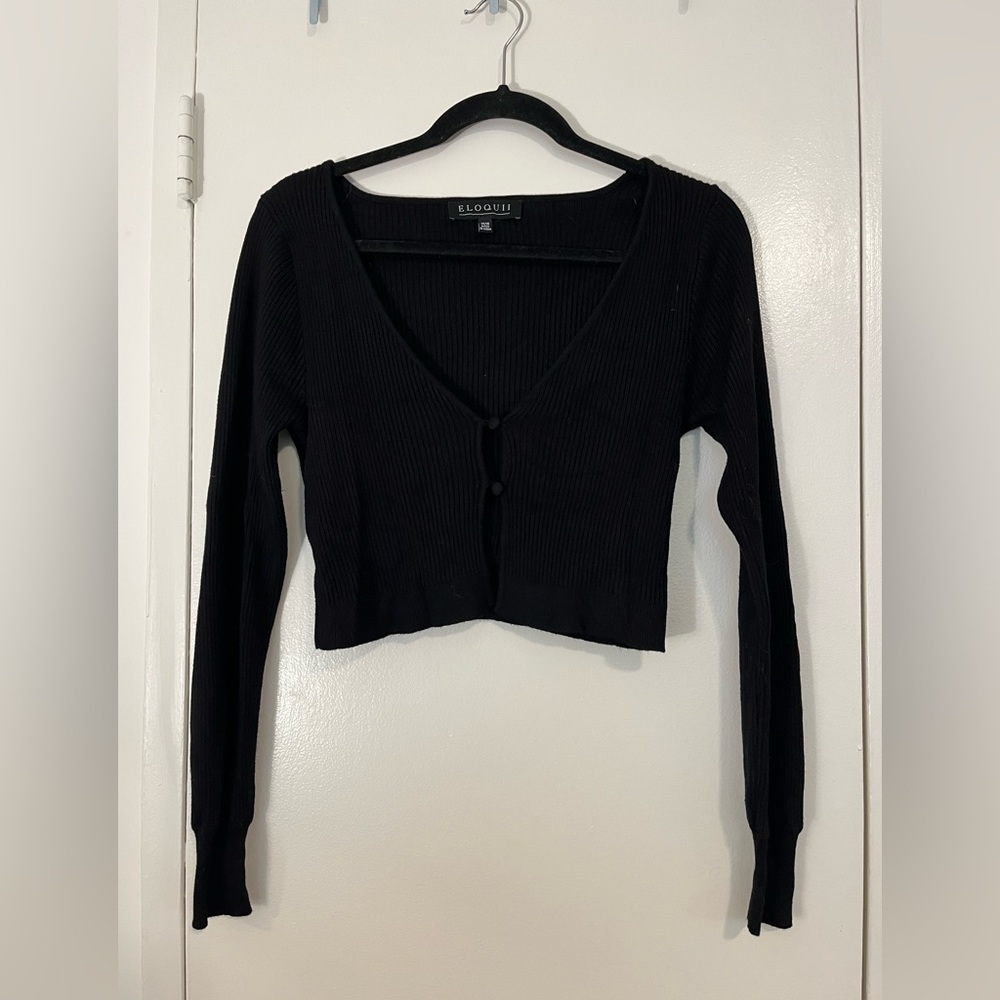 Eloquii Black Crop Sweater